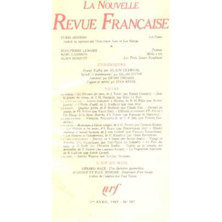 La nouvelle revue française n°387 / EO numerotée sur velin ( n° 6)