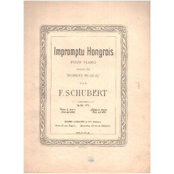 Impromptu hongrois pour piano extrait du moment musical ( partition )