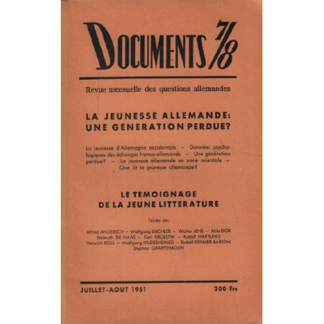 Revue mensuelle des questions allemandes / documents n°7-8 / la...