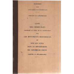 Liste des immeubles protégés au titre de la legislation sur les...