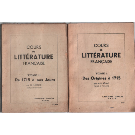 Cours de littérature francaise : en 2 tomes ( complet )