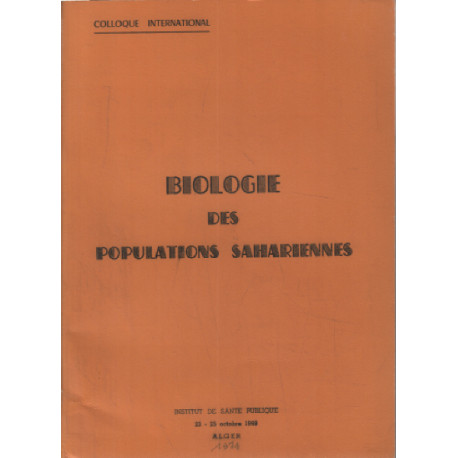 Biologie des populations sahariennes