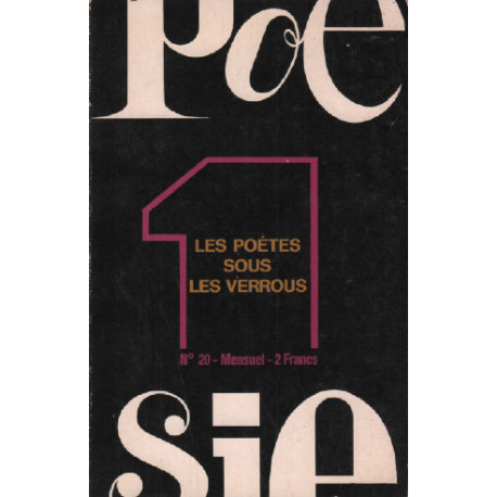 Les poètes sous les verrous / poésie n° 20