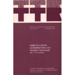 TTR VIII n° 1 / orientations européennes en traductologie