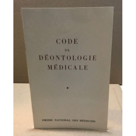 Code de déontologie médicale