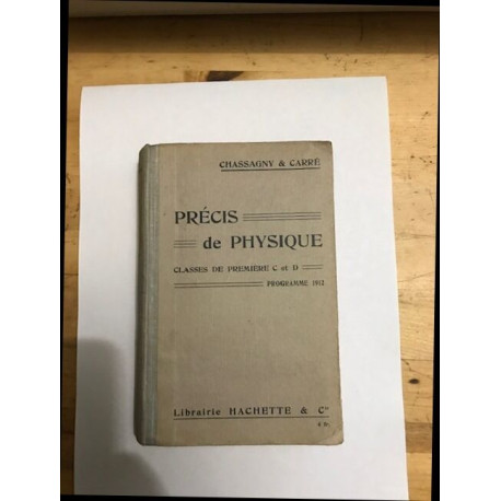 Précis de physique / classes de premiere C et D