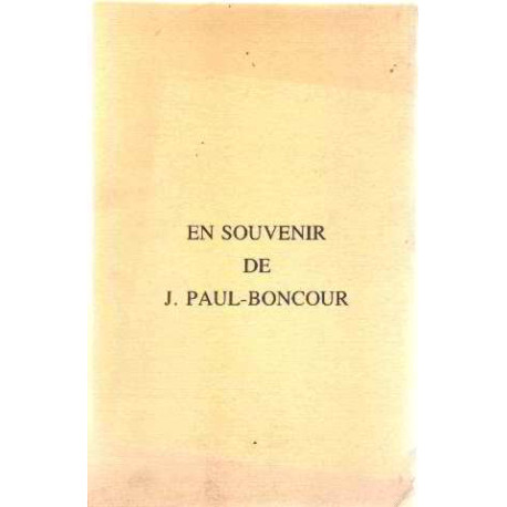 En souvenir de J. paul-boncour