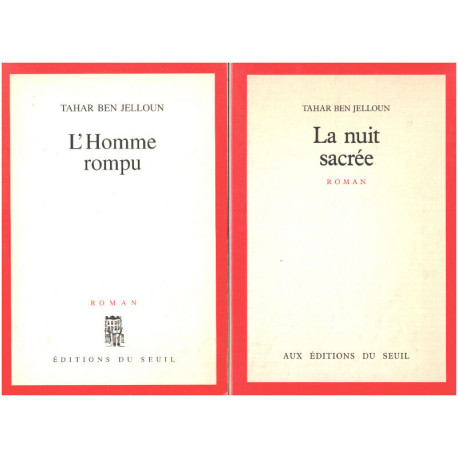Lot de 2 livres / l'homme rompu + la nuit sacrée