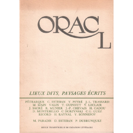 Oracl n° 11 et 12 / revue trimestrielle