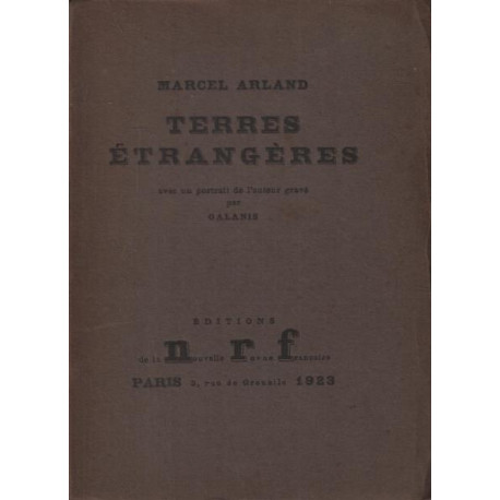 Terres étrangères / portrait de l'auteur gravé par Galanis
