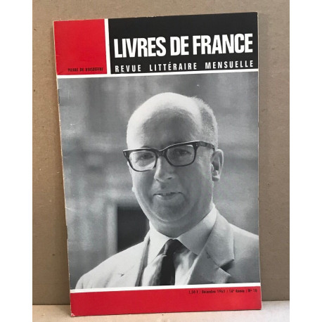 Livres de France Revue littéraire mensuelle/ décembre 1965/ numero...