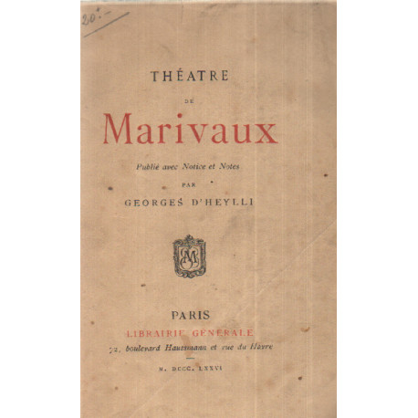 Theatre de marivaux / notice et notes par georges d'heylli