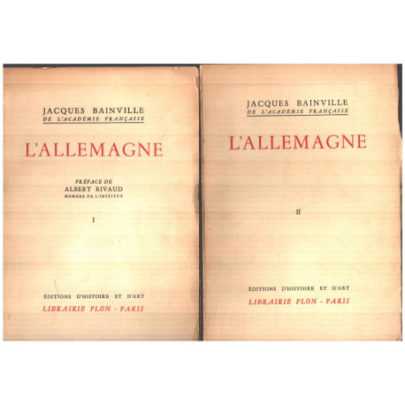 L'allemagne / 2 tomes / préface de Albert Rivaud