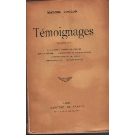 Temoignages / troisieme serie