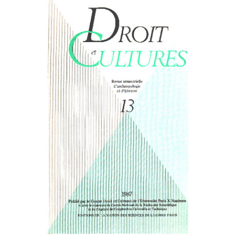 Droit et cultures n° 13