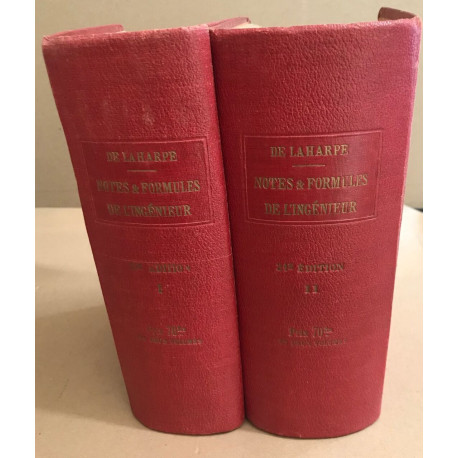 Notes et Formules de l'Architecte en 2 volumes (Tomes 1 &2) Ancien...
