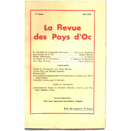 La revue des pays d'oc/ mai 1932