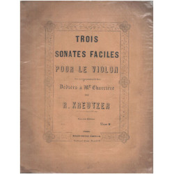 Trois sonates faciles pour le violon avec accompagnement de basse...