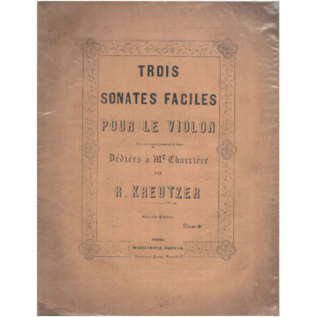Trois sonates faciles pour le violon avec accompagnement de basse...
