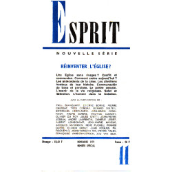 ESPRIT - Nouvelle série n° 11 - Numéro spécial - Novembre 1971....