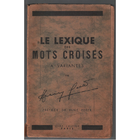 Le lexique des mots croisés