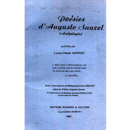 Poésies d'auguste Saurel ( anthologie )