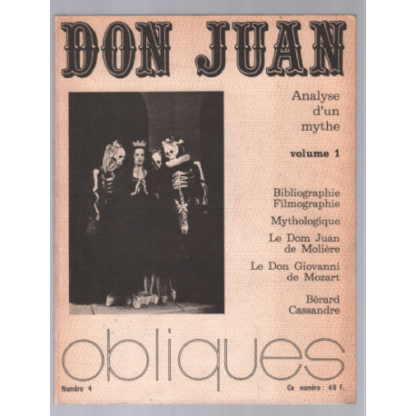 Donjuan : analyse d'un mythe (tome1)