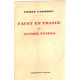 Faust en france et autres etudes