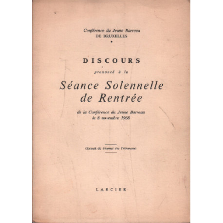 Discours prononcé à la séance solennelle de rentrée 1968