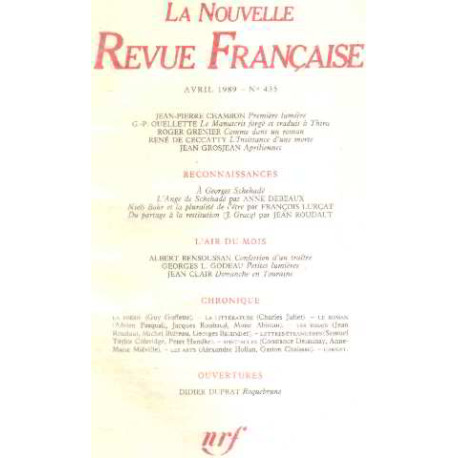 La nouvelle revue française n° 435 / EO numerotée sur velin ( n° 6)