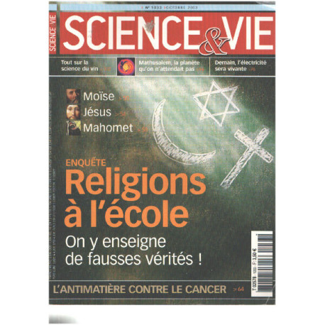 Science et vie hors serie n° 1003 / religions à l'école : on y...