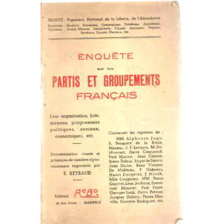 Enquete sur les partis et groupements français