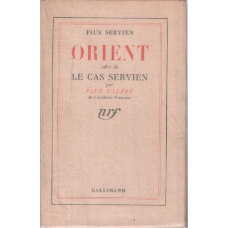 Orient suivi de la cas servien par paul valery