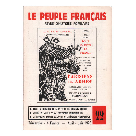 Revue d'histoire pouplaire / le peuple français n° 22