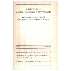 Bulletin de la societe française d'egyptologie n° 60