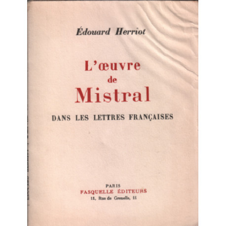 L'oeuvre de mistral dans les lettres françaises