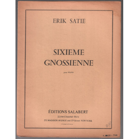 Sixième Gnossienne pour piano