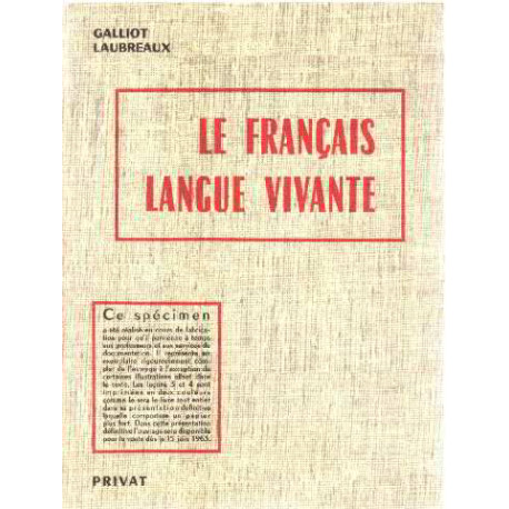 Le français langue vivante