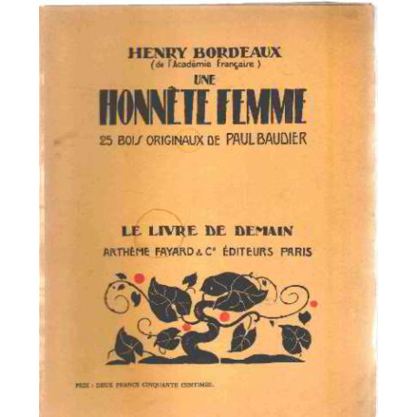 Une honnete femme / 25 bois originaux de paul baudier