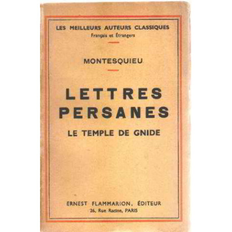 Lettres persanes -le temple de gnide