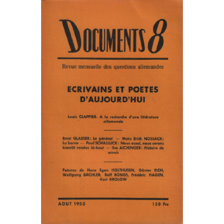Revue mensuelle des questions allemandes / documents n°8 /...
