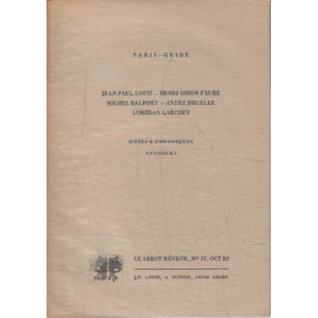 Paris-guide/ notes et chroniques annonces