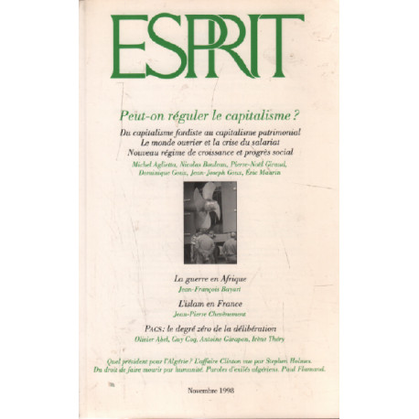 Revue esprit / novembre 1998 / peut t'on réguler le capitalisme
