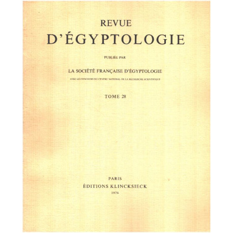 Revue d'égyptologie publiée par la société française d'égyptologie...