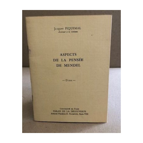 Aspects de la pensée de mendel
