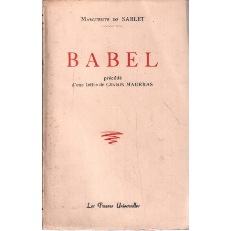 Babel précédé d'une lettre de charles maurras