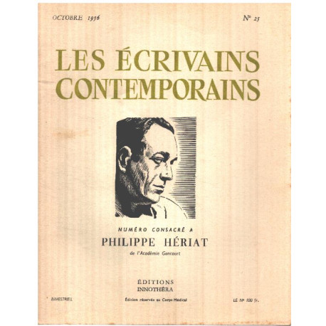 Les écrivains contemporains n° 25 / philippe heriat