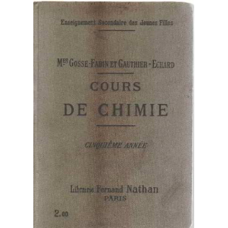Cours de chimie/ cinquieme année