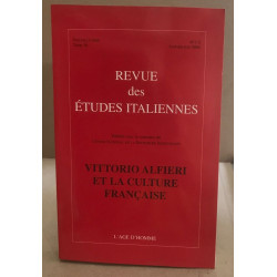 Revue des Etudes italiennes Tome 50 N° 1-2 Jan : Victor Alfieri et...