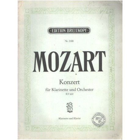 Konzert für klarinette und orchester KV 622 ( partition )